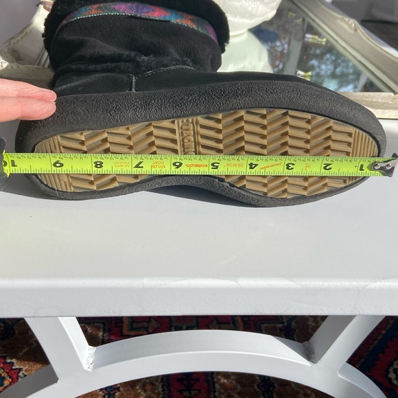 Tecnica Leather and Suede Shearling Tribal Print Mid Calf Boots - Picture 9 of 13